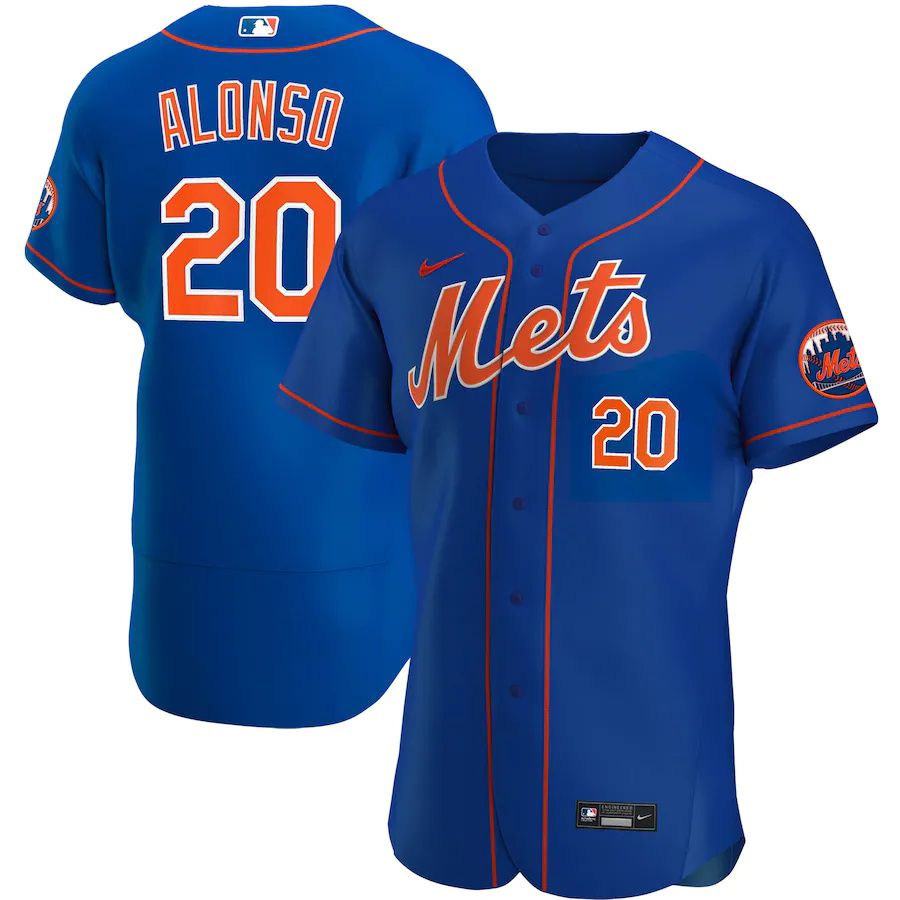 Cheap Mens New York Mets 20 Pete Alonso Nike Royal Alternate Authentic Player MLB Jerseys